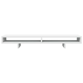 Monitorstandaard 100x27x15 cm bewerkt hout wit 4
