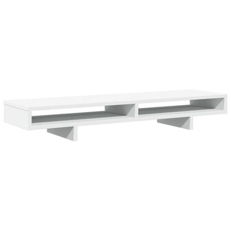 Monitorstandaard 100x27x15 cm bewerkt hout wit 6