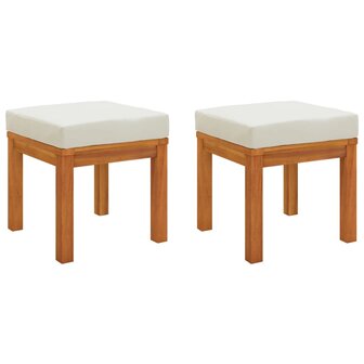Tuinkrukjes 2 st met kussens 40x40x42 cm massief acaciahout 2