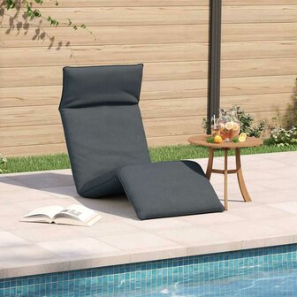 Ligstoel inklapbaar 175x54x8,5 cm Oxford stof antracietkleurig 3