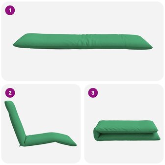 Ligstoel inklapbaar 175x54x8,5 cm oxford stof groen 7