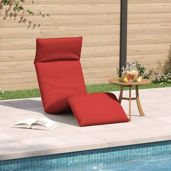 Ligstoel inklapbaar 175x54x8,5 cm oxford stof rood 3
