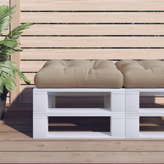 Palletkussen 60x61,5x10 cm stof taupe 1