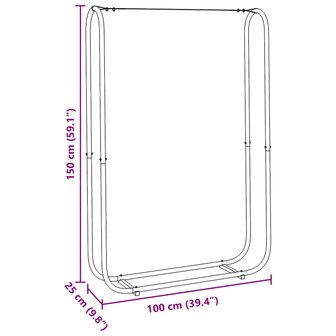 Haardhoutrek 100x25x150 cm gegalvaniseerd staal 8