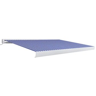 Luifel gemotoriseerd 350x250 cm blauw en wit 2