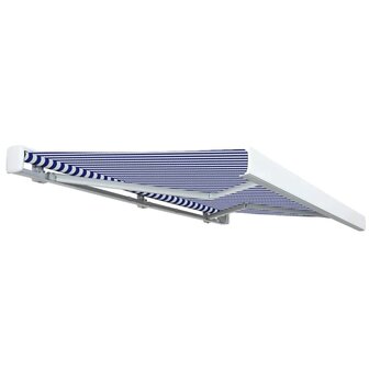 Luifel gemotoriseerd 350x250 cm blauw en wit 3