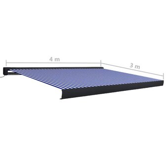 Luifel gemotoriseerd 400x300 cm blauw en wit 7