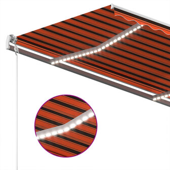 Luifel automatisch met LED windsensor 400x300 cm oranje bruin 5
