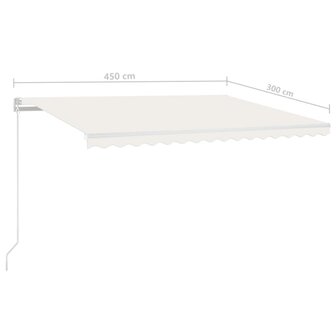 Luifel automatisch met LED en windsensor 450x300 cm cr&egrave;mekleur 9