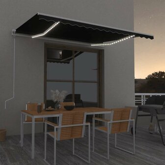 Luifel automatisch met LED en windsensor 450x300 cm antraciet 1