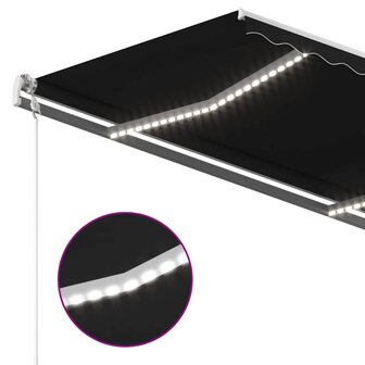 Luifel automatisch met LED en windsensor 450x300 cm antraciet 5