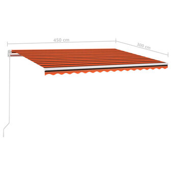 Luifel automatisch met LED windsensor 450x300 cm oranje bruin 9