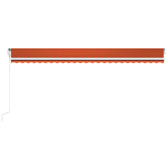 Luifel automatisch met LED windsensor 600x300 cm oranje bruin 3