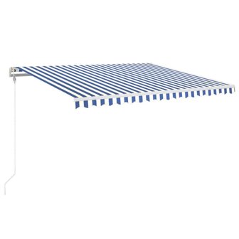 Luifel automatisch met LED en windsensor 400x350 cm blauw wit 2