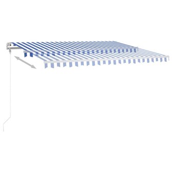 Luifel automatisch met LED en windsensor 400x350 cm blauw wit 3