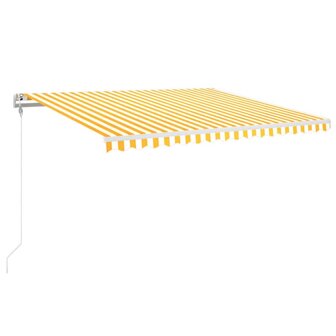 Luifel automatisch met LED en windsensor 400x350 cm geel en wit 2
