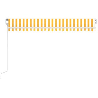 Luifel automatisch met LED en windsensor 400x350 cm geel en wit 4