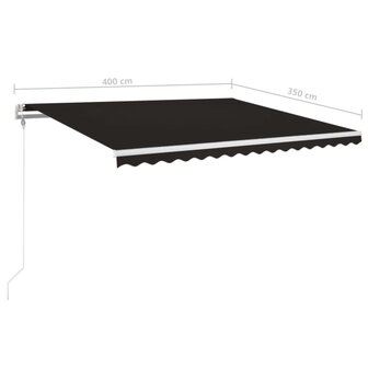 Luifel automatisch met LED en windsensor 400x350 cm antraciet 9