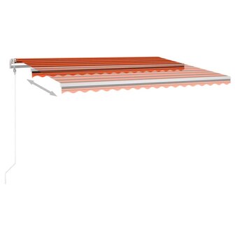 Luifel automatisch met LED windsensor 400x350 cm oranje bruin 3