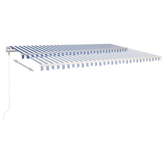 Luifel automatisch met LED en windsensor 500x350 cm blauw wit 3