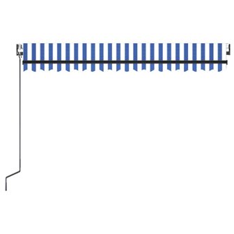Luifel automatisch met LED en windsensor 400x300cm blauw en wit 4