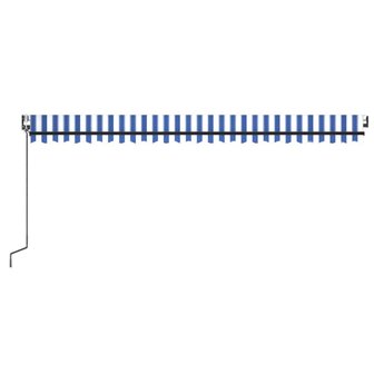 Luifel automatisch met LED en windsensor 500x300 cm blauw wit 4