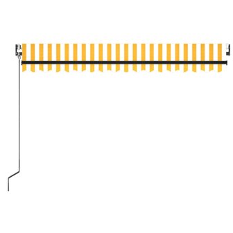 Luifel automatisch met LED en windsensor 400x350 cm geel en wit 4