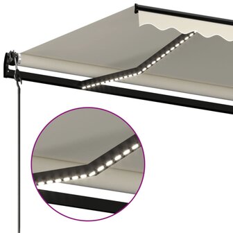 Luifel automatisch met LED en windsensor 450x350 cm cr&egrave;mekleur 5