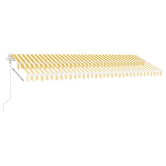 Luifel automatisch met LED en windsensor 500x300 cm geel en wit 4