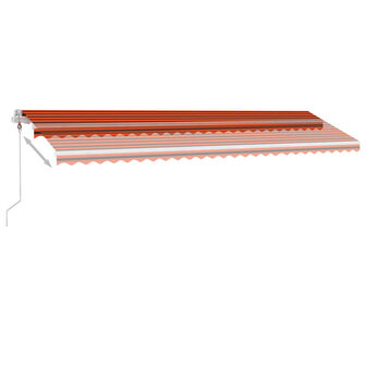 Luifel automatisch met LED windsensor 600x300 cm oranje bruin 4