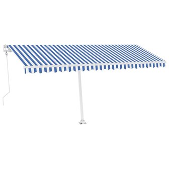 Luifel automatisch met LED en windsensor 500x350 cm blauw wit   2