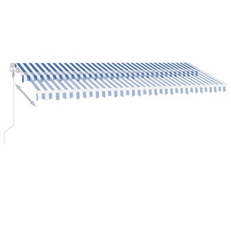 Luifel automatisch met LED en windsensor 500x350 cm blauw wit   4