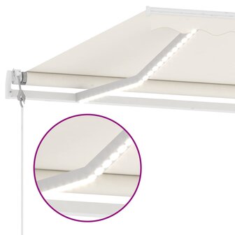 Luifel automatisch met LED en windsensor 500x350 cm cr&egrave;mekleur   5
