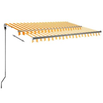 Luifel automatisch met LED en windsensor 300x250 cm geel en wit 3