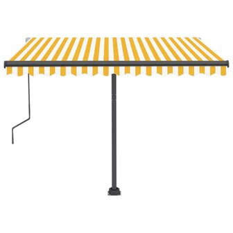 Luifel automatisch met LED en windsensor 300x250 cm geel en wit 4