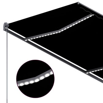 Luifel automatisch met LED en windsensor 300x250 cm antraciet 6