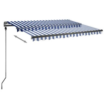 Luifel automatisch met LED en windsensor 350x250 cm blauw wit 5