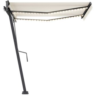 Luifel automatisch met LED en windsensor 350x250 cm cr&egrave;mekleur 2