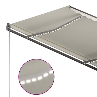 Luifel automatisch met LED en windsensor 350x250 cm cr&egrave;mekleur 6