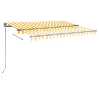 Luifel automatisch met LED en windsensor 350x250 cm geel en wit 5