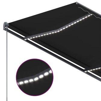 Luifel automatisch met LED en windsensor 350x250 cm antraciet 6