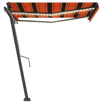Luifel automatisch met LED windsensor 350x250 cm oranje bruin 3