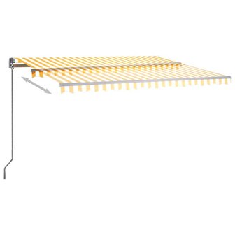 Luifel automatisch met LED en windsensor 400x300 cm geel en wit 5