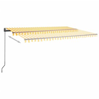 Luifel automatisch met LED en windsensor 500x300 cm geel en wit 5