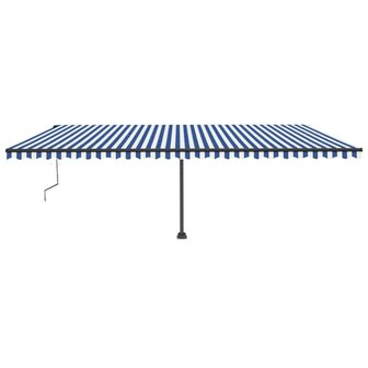 Luifel automatisch met LED en windsensor 600x300 cm blauw wit 3