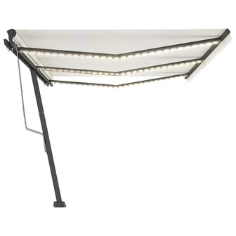 Luifel automatisch met LED en windsensor 600x300 cm cr&egrave;mekleur 4