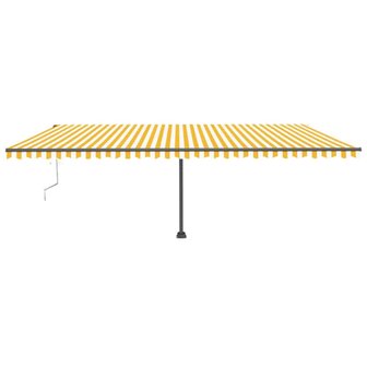 Luifel automatisch met LED en windsensor 600x300 cm geel en wit 3