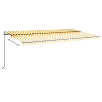 Luifel automatisch met LED en windsensor 600x300 cm geel en wit 5