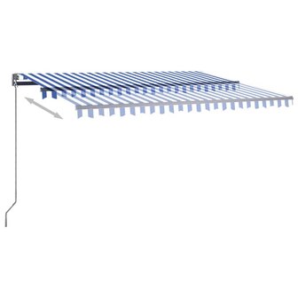 Luifel automatisch met LED en windsensor 400x350 cm blauw wit 5