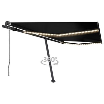Luifel automatisch met LED en windsensor 400x350 cm antraciet 1
